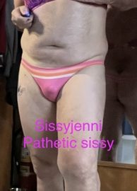 Sissyjenni pathetic sissy in thong and bra